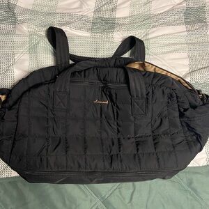 LOVEVOOK Black TRAVEL/WEEKENDER Quilted Duffel Bag